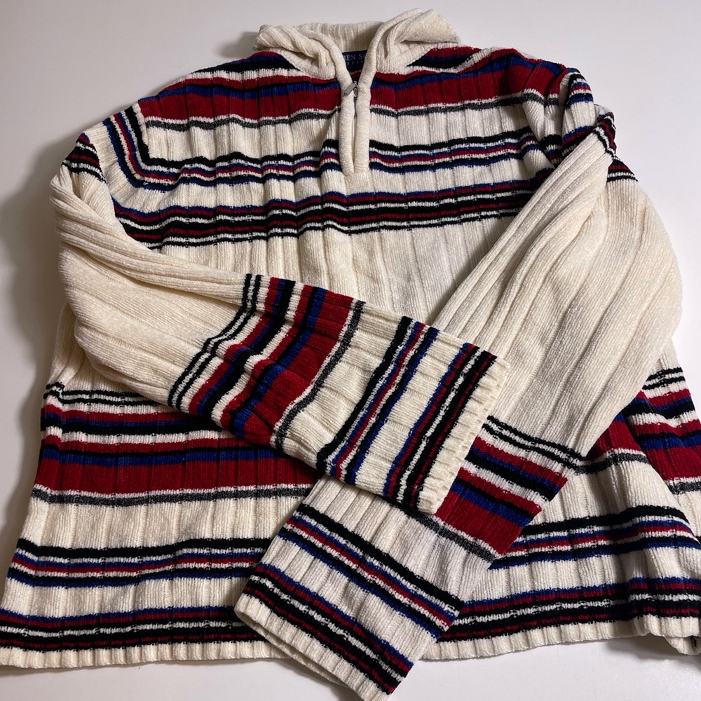 Karen Scott Petites women's striped 100% acrylic knit sweater Women’s Sz PXL